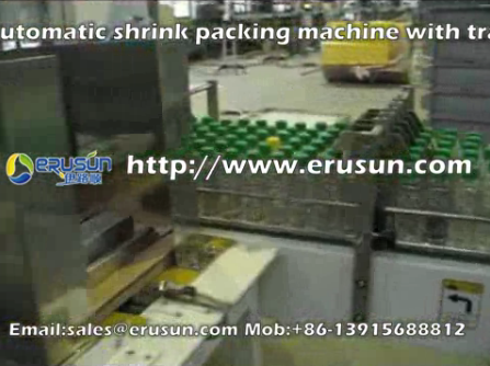 automatic shrink packing machine with tray.flv